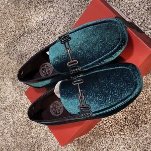 Green Velvet Men's Formal Tuxedo Loafers